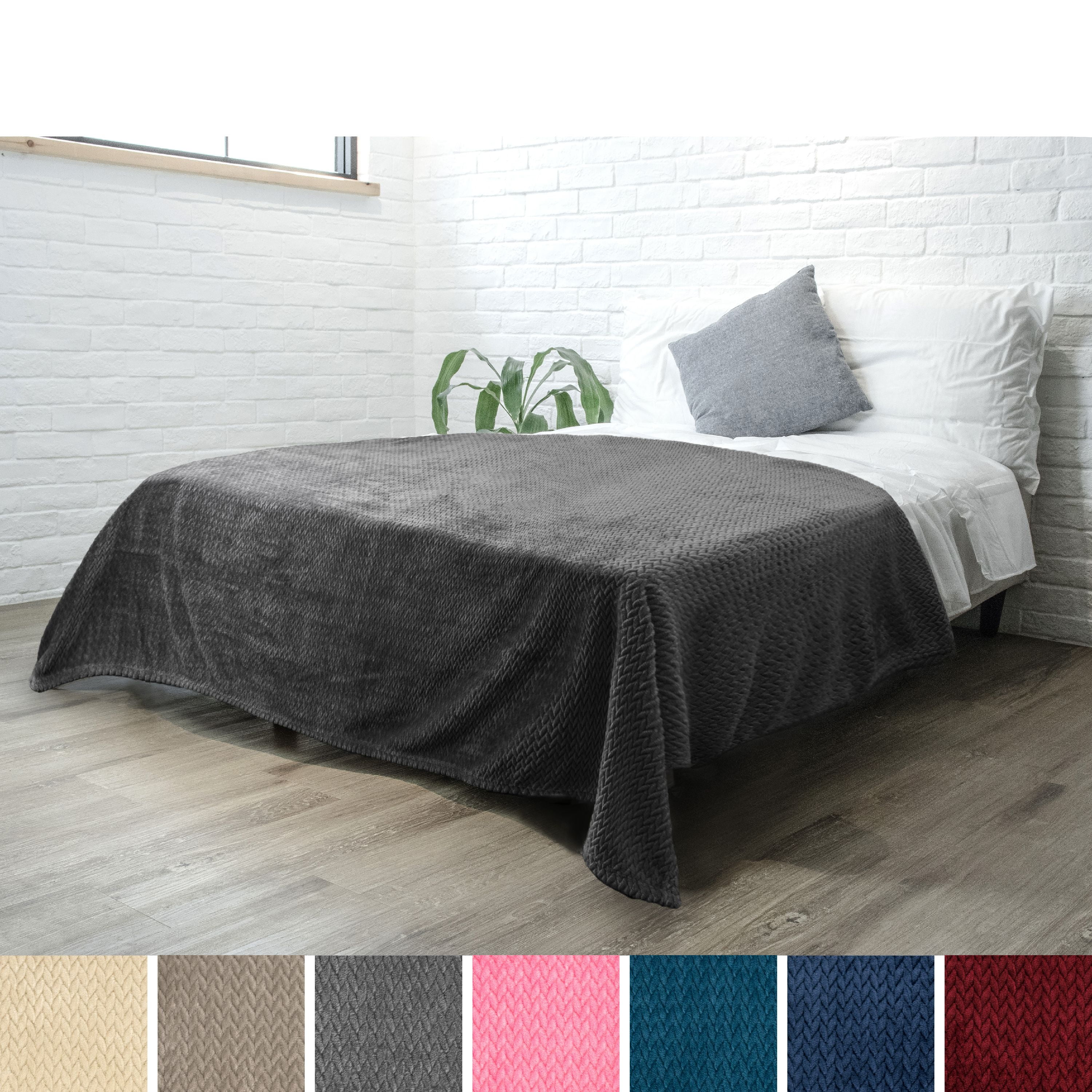 Dark Grey 150*200 Plush Sherpa Fleece Blanket Luxury Warm Home Sofa Bed Throw 