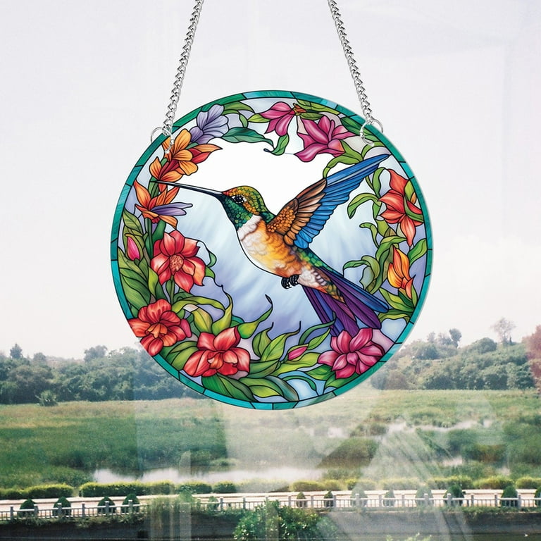 Welcome Door Hanger Double Colorful Hummingbird Butterfly Hanger Window  Gallery Home Decoration Hanger Christmas Home Decorations for Staircase Clear  String for Hanging Strong Hanging Garlands Outdoor 