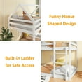 thumbnail image 6 of Bellemave Twin over Twin Rubber Wood Floor Bunk Bed House-shaped Bunk Bed Loft Bed with Roof Low Bunk Bed with Ladder and Guardrails for Teens(White, Twin over Twin), 6 of 11
