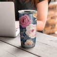 thumbnail image 4 of 20 Oz Pioneer Flower Coffee Tumbler Double Wall Insulated Stainless Steel Water Bottle | Metal Reusable Thermoses Flask with Cup Cap | Leak & Sweat Proof with Anti-Dust Lid, 4 of 7