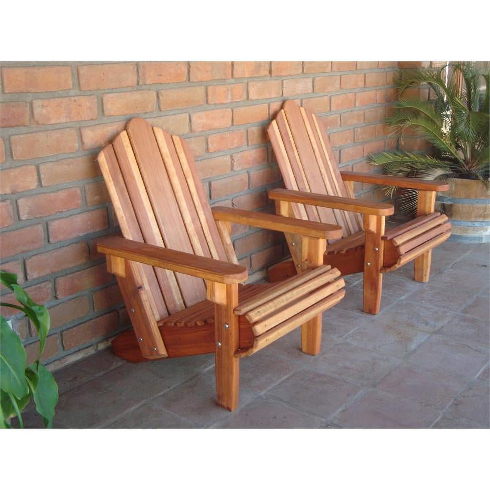 Best Redwood 36" Solid Wood Adirondack Chair in Natural Heart Stain - image 2 of 2
