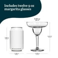 thumbnail image 3 of Libbey Margarita Party Glasses Set of 12, Durable Large Margarita Glass, 9 Oz Dishwasher Safe Stemmed Drinking Glasses Gift for Weddings, Parties and More, 3 of 6