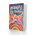 thumbnail image 2 of Artery8 Birthday Card Abstract Trippy Rainbow Psychedelic Design For Her Gran Sister Niece Daughter Wife Woman Greeting Card, 2 of 3