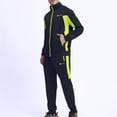 thumbnail image 5 of Ceisia Men's Slim Fit Color Block Tracksuit Set Long Sleeve Zip-Up Stand Collar Jacket with Elastic Waist Pants Gifts, 5 of 9