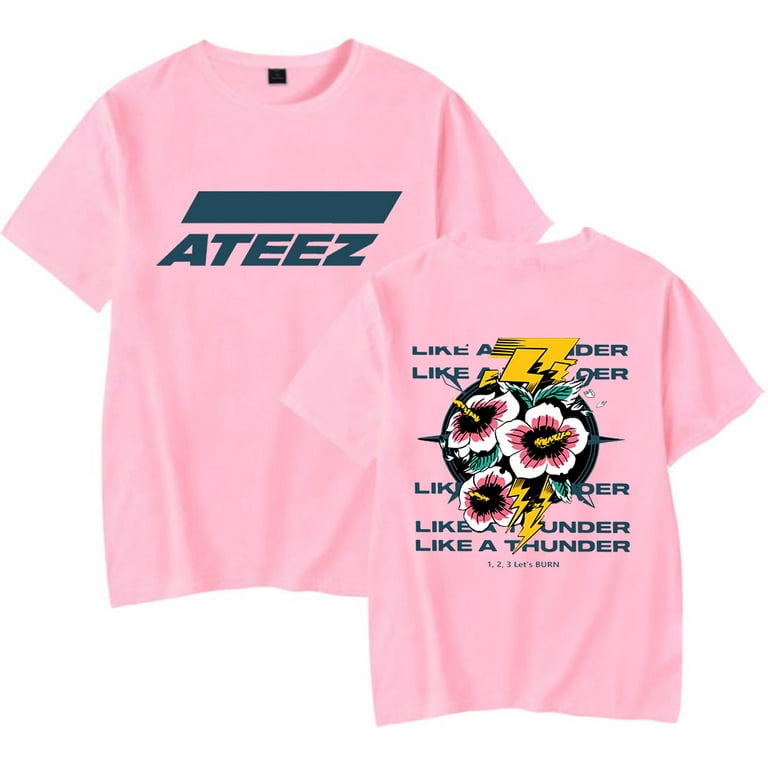 Ateez Thunder Merch Tee T-shirt Logo Summer Men/Women Tshirt