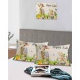 thumbnail image 4 of Easter Pillow Cases Standard Size Set of 2 - Microfiber Bed Throw Pillow Covers, Farmhouse Flowers Wreath Sheep Rabbits Duck Eggs Decorative Lumbar Pillow Cover with Envelope Closure for Sofa 20"x26", 4 of 6