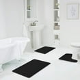 thumbnail image 5 of Jubipavy Foam Bath Mat Set,Bathroom Rugs For 3 Pcs Toilet Mats,Soft and Comfortable Water Absorption NonSlip Thick,Machine Washable,Easier To Dry Dark,Black, 5 of 9