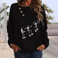thumbnail image 2 of Camiseta de manga larga con botones y cuello redondo estampado casual para mujer Top suelto Pompotops  FGAJ7541, 2 of 8
