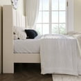 thumbnail image 5 of Amolife Queen Bed Frame, Upholstered Platform Bed with Wingback and Geometric Headboard, Cream White, 5 of 14