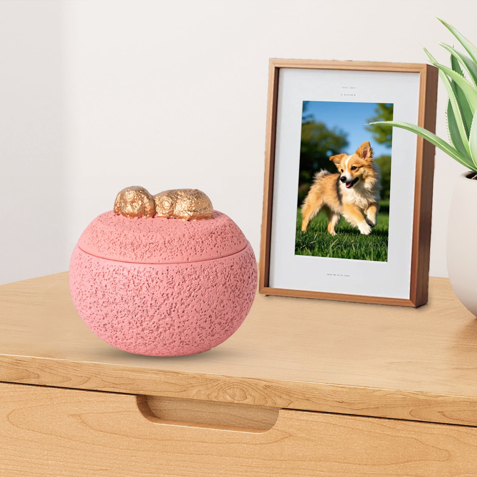 YIFAEUX Pet Memorial Urn Moisture-Proof Dog Cat Cremation Urn 350ml Capacity Cement Pet Loss Keepsake Urn for Dogs Cats Bone Ash