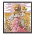 thumbnail image 4 of Bordado Parcial 14CT 2 Hilos Contados Punto Cruz Niña Girasol (RA483), 4 of 8