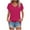 Hot Pink, variant on Womens Short Sleeve T Shirt Summer Loose Fit Tees Round Neck Causal Crop Tops Orange M
