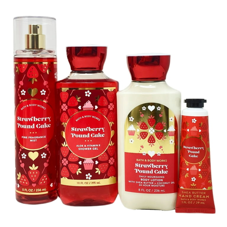 Bath and Body Works Strawberry Pound Cake Deluxe Gift Set