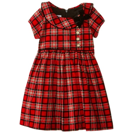 Bonnie Jean Plaid Dress - Bonnie Jean 4-16 Red Plaid Collar Dress CLEARANCE 12