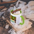 thumbnail image 5 of 3dRose, Hawaiian Tiki statue and a tribal styled Kanaka Maoli Hawaiian flag., 11oz Two-Tone Green Mug, 5 of 7