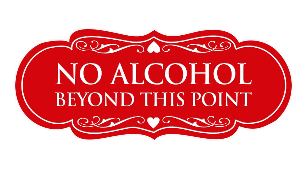 NO ALCOHOL BEYOND THIS POINT Metal Signs 6"x12" Beverage BAR Retro Vintage 