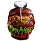 thumbnail image 4 of Sudadera con capucha con estampado 3D divertido de hamburguesa para hombre, sudaderas con gráficos de pizza y bistec de ternera, sudaderas para hombre y mujer, ropa de calle genial, sudaderas con capu, 4 of 5