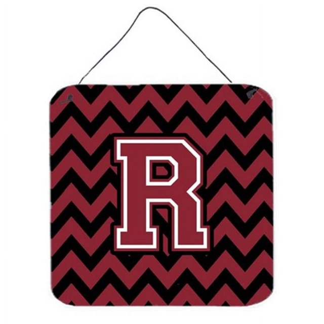 Carolines Treasures CJ1052-RDS66 Lettre R Chevron Grenat & Noir Mur Ou Porte Suspendus Imprimés