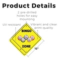 thumbnail image 2 of Bingo (2 Pack) Plastic Crossing Sign - 12 Inch X 12 Inch Xing Sign Gift Game Fun Numbers Board Hall Cards Social Night Prize Lucky Play Event, 2 of 4