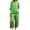 Green, variant on ASDFVBKG 2 Piece Sets for Women Summer Lounge Sets Cotton Linen Capris Top Wide Leg Crop Pants Travel Beach Vacation Clothes Black 2XL