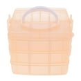 thumbnail image 1 of ziyahi 18 Parts Storage Box Adjustable Dividers 3-Tier Handbag Organizer Case Orange, 1 of 9