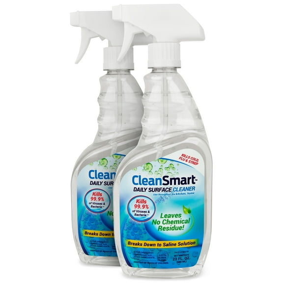 CleanSmart Daily Surface Cleaner and Pet-safe Disinfectant, Kills 99.9% of Viruses & Bacteria, 23 ounce Spray (pack of 2)