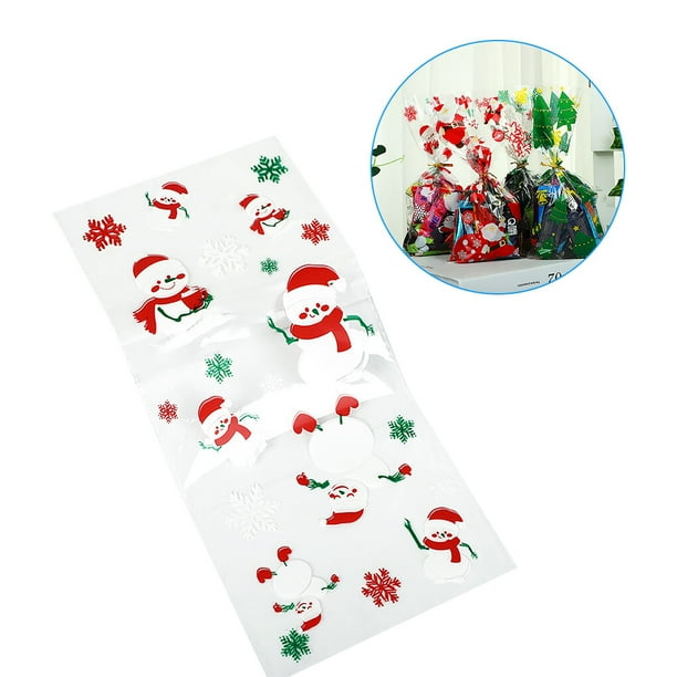 Wosthever Navidad lindo Papá Noel bolsas de dulces bolsa de embalaje de galletas bolsas de dulces regalo 50 Uds Type11 NO11