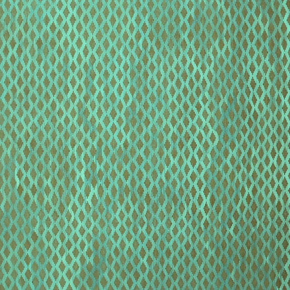 Ahgly Company Machine Washable Indoor Square Abstract Turquoise Blue Contemporary Area Rugs, 6' Square