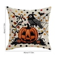 thumbnail image 4 of Halloween Pillow Covers 18x18 Imitation Embroidery Linen Throw Pillow Cases, Decorative Couch Pillow Covers for Sofa Bedroom Living Room, Natural Linen Halloween Decor by OVFUIZ, 4 of 7
