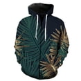 thumbnail image 1 of Sudadera con capucha y cremallera para hombre, diseño de hojas de plantas tropicales, unisex, divertida, informal, de manga larga, estilo Harajuku, con estampado 3D, 1 of 6