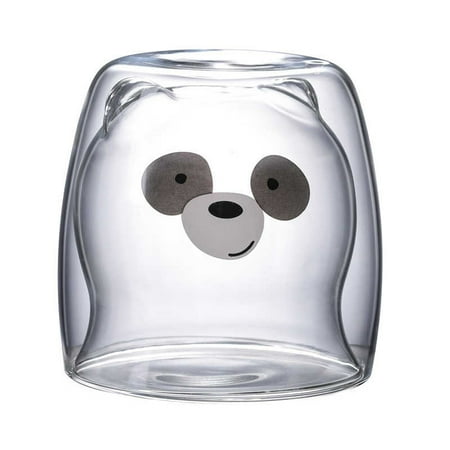 

Cute Mugs Glass Double Wall Insulated Glass Espresso Cup Coffee Cup Tea Cup Milk Cup