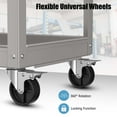 thumbnail image 6 of Costway 3-Tier Metal Utility Cart 400 lbs Storage Service Trolley Tool Storage Gray, 6 of 10