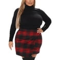 thumbnail image 1 of Gvmfive Plus Size Women Plaid Print Party Casual Mini Skirt, 1 of 8