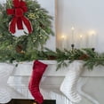 thumbnail image 5 of HGTV Home Collection by National Tree Company Christmas Tree Skirt, Silver Gray, Velvet, Quilted, Split Seam, String Ties. 60 Inch, 5 of 5