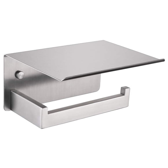 Porte-papier Toilette avec Étagère pour Téléphone Nickel Brossé, APLusee Accessoires de Salle de Bain Distributeur de Rouleau de Papier en Acier Inoxydable SUS 304 Mural