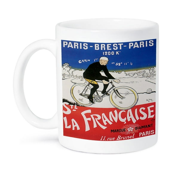 3dRose, La Francaise Paris France Vintage Bicycle Advertising Poster, 15oz Mug