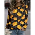 thumbnail image 2 of Gvmfive Womens Round Neck Long Sleeve Pullover Casual Top Halloween Graphic Tees, 2 of 3