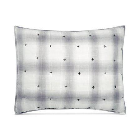 UPC 608356676919 product image for Martha Stewart Collection Cotton Reversible Plaid Mist Quilted Standard, Grey | upcitemdb.com