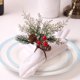 thumbnail image 5 of QPENWEI Juego de 6 servilleteros de colección navideña: servilleteros de tela para mesa, servilleteros de piñas nevadas de hoja perenne con bayas y decoración para combinar con la mesa del comedor par, 5 of 5