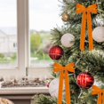 thumbnail image 6 of Orange Velvet Christmas Bows, Pre‑Tied Velvet Ribbon Bows Bows for Christmas Tree, Harvest Wreath Embellishment, Ribbon Bows for Christmas Tree for Gift Wrapping Home Holiday Decor 12Pcs, 6 of 7