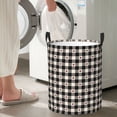 thumbnail image 5 of Sikiie Black Plaid Heart Print Round Dirty Clothes Basket, Waterproof Standing Foldable Storage Basket, for Laundry Room, Bedroom, Bathroom Storage-Small, 5 of 6