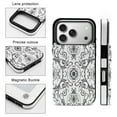 thumbnail image 3 of Floral Pattern Black And White Leather Wallet Case for iPhone 17 Pro Wallet Case Card Holder Flip, 3 of 8