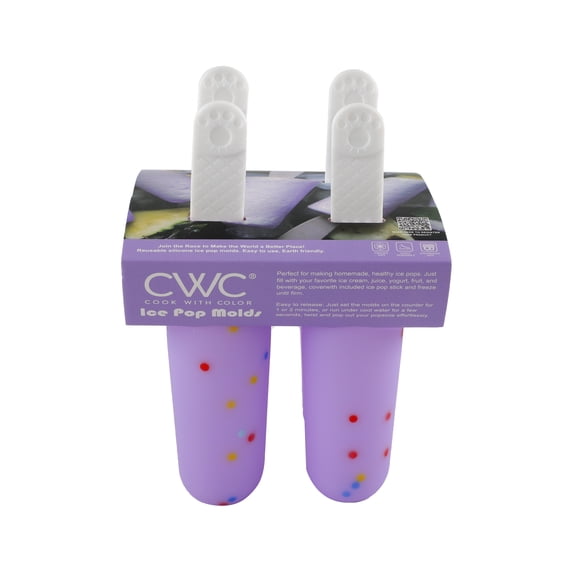 Round Silicone Ice Pop Molds - Reusable & Dishwasher Safe, Purple