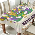 thumbnail image 4 of SKYSONIC Mardi Gras Tablecloth Waterproof Washable Polyester Square Table Cover Durable Tablecloth for Kitchen Dining Table Party Decor (60 X 90 Inch), 4 of 7