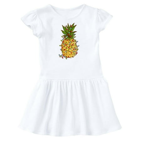 

Inktastic Christmas Lights Wrapped Around a Pineapple Gift Toddler Girl Dress