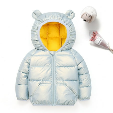 

ZHUASHUM Baby Boys Girls Winter Windproof Solid Bear Ears Hooded Outwear