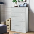 thumbnail image 4 of Costway 5 Drawer Dresser Functional Storage Organizer Closet White, 4 of 10