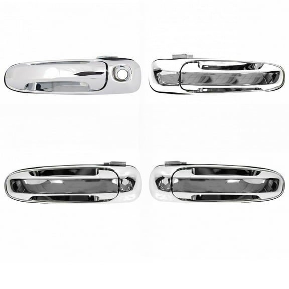 TRQ Front Rear Chrome External Outside Door Handle Set 4pc for Ram Dakota Truck DHA37132