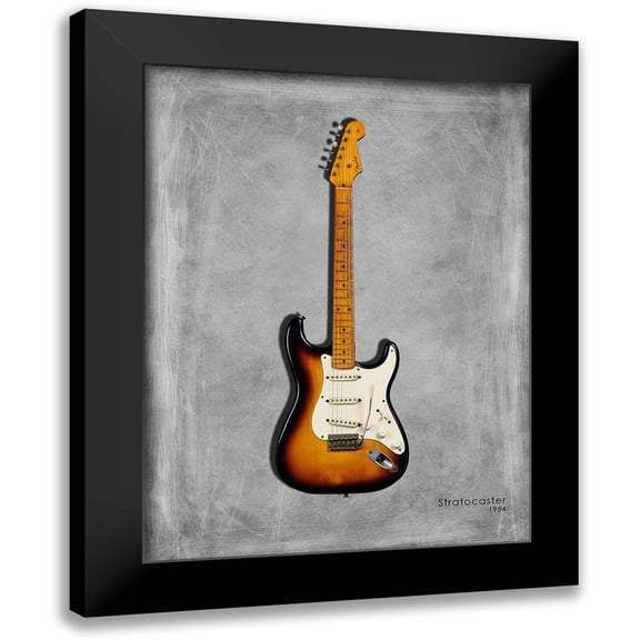 Rogan, Mark 12x14 Black Modern Framed Museum Art Print Titled - Fender Stratocaster 54