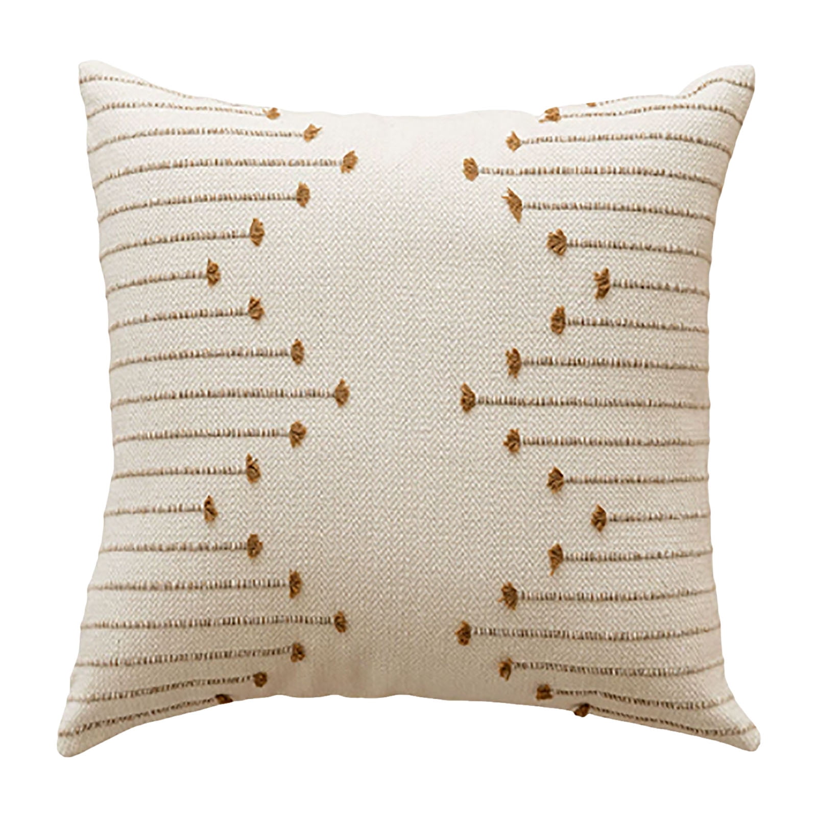 YWIYIUD Boho Throw Pillow Cover 18x18 Set of 2 NeutralDecorative Textured Cushion Case Farmhouse Pillowcase Unique LineDesign Throw Pillows for Modern Home Couch Sofa Living Room Decor